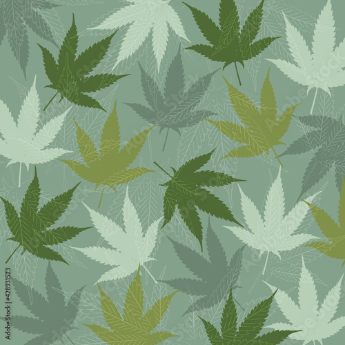 cannabis leaf pattern background vector illustration 07