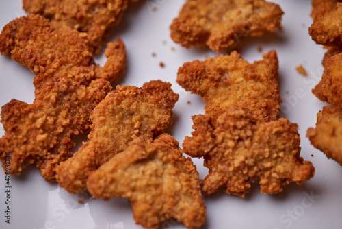 macro closeup of kid s meal dinossaur chicken nuggets snacks