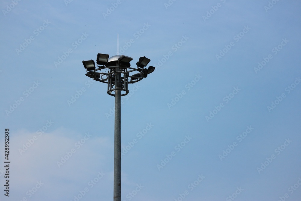 street light on blue sky