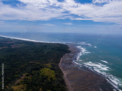 Beautiful aerial view of Esterillos Beach the pacific of Costa Rica