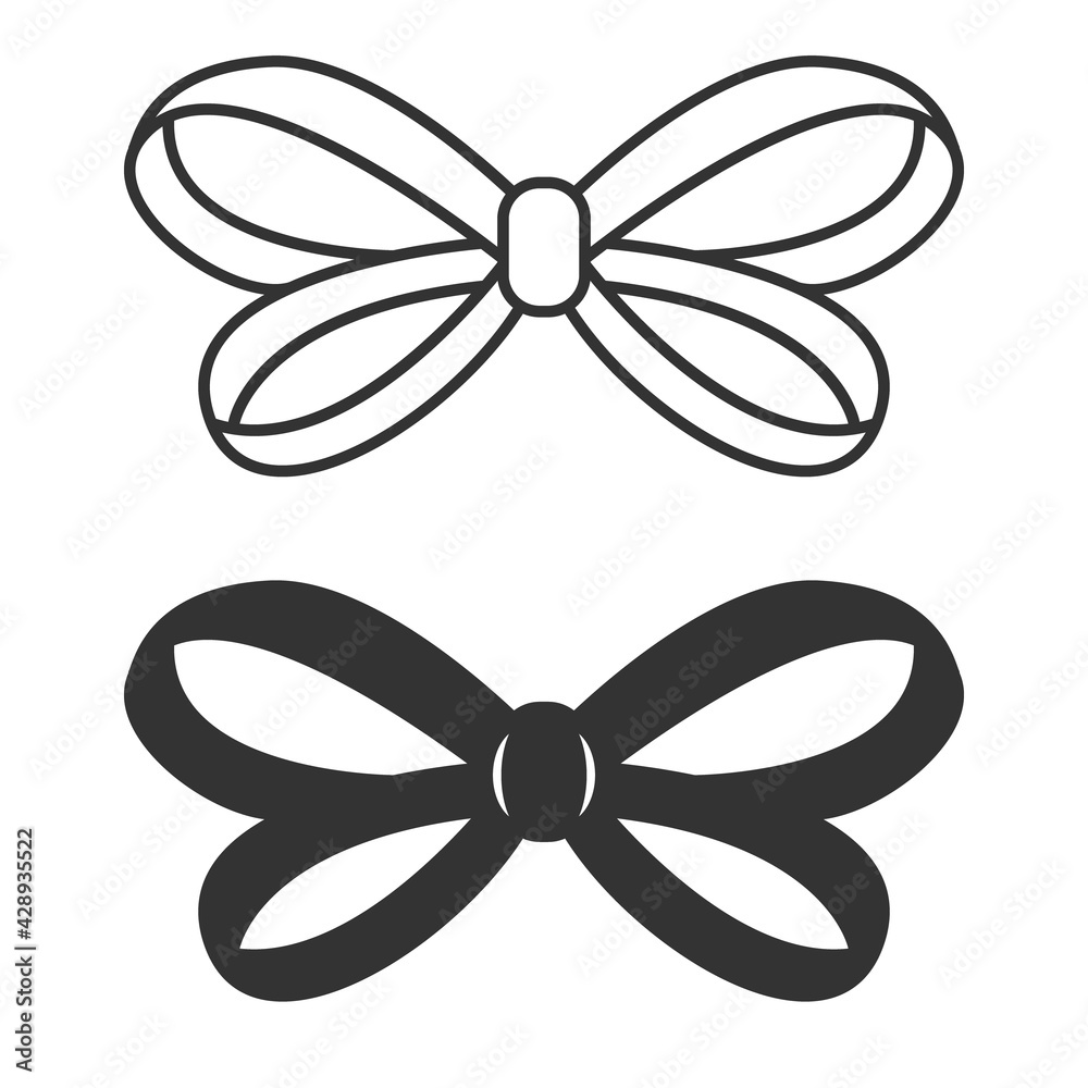 Isolated bow set. Elegant, modern decor element. Isolated bow set. Elegant, modern decor element.
