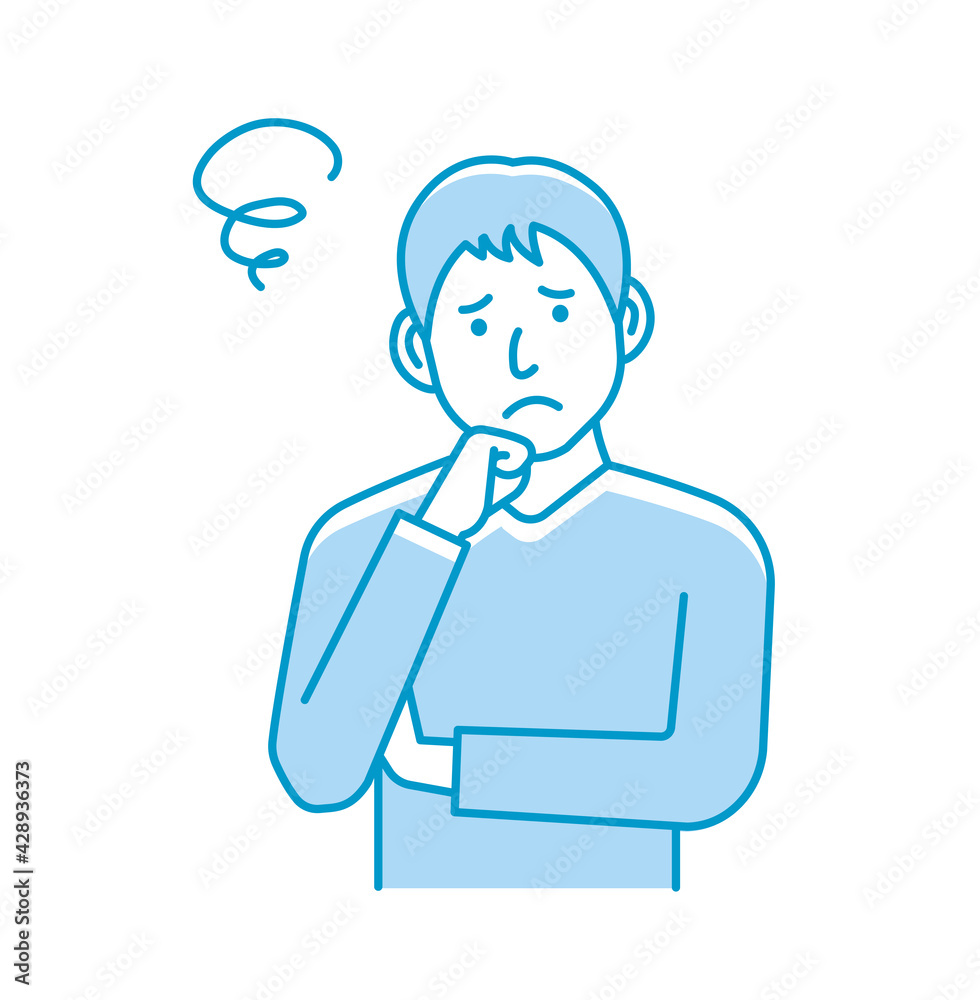 Vector Illustration of young man in trouble or confused. Vector Illustration of young man in trouble or confused.