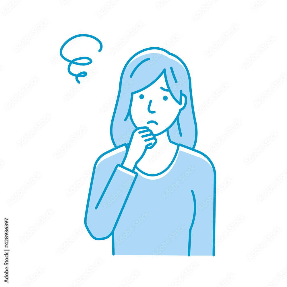 Vector Illustration of young woman in trouble or confused. Vector Illustration of young woman in trouble or confused.