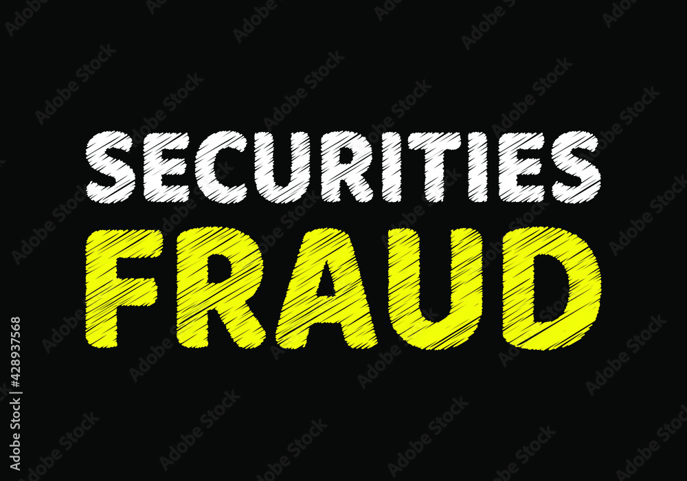 Fototapeta premium securities fraud text writing on black chalkboard. Security concept
