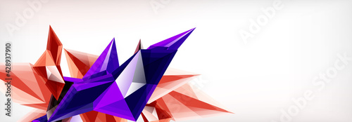 Vector 3d triangles and pyramids abstract background for business or technology presentations, internet posters or web brochure covers