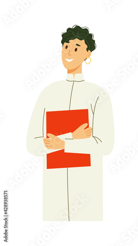 Doctor intern man in uniform portrait on white