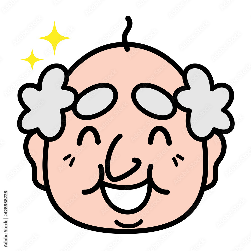 おじいさん おじいちゃん お年寄り 顔 イラスト素材 Stock ベクター Adobe Stock