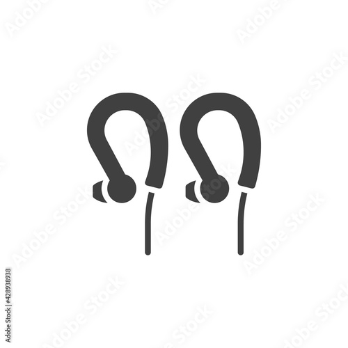 Sports earphones vector icon