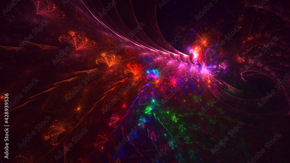 3D rendering abstract colorful fractal light background 3D rendering abstract colorful fractal light background