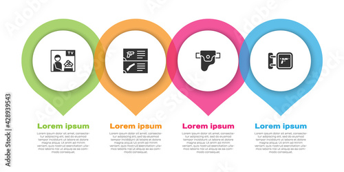 Set Advertising weapon, Weapon catalog, Gun holster and Hunting shop. Business infographic template. Vector