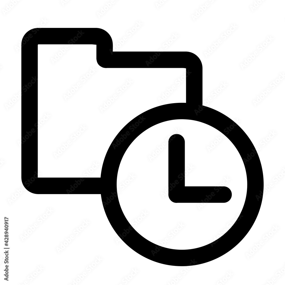 file folder with time icon. file folder illustration. Flat vector icon. can use for, icon design element,ui, web, mobile app. file folder with time icon. file folder illustration. Flat vector icon. can use for, icon design element,ui, web, mobile app.