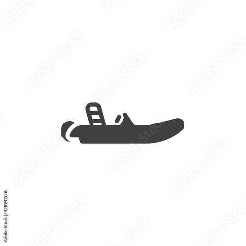 Inflatable boat vector icon