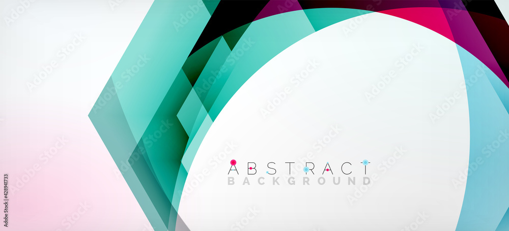 Transparent hexagons geometric shapes abstract background