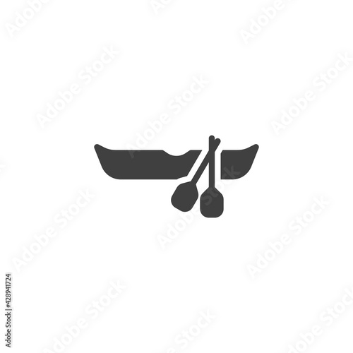 Rowboat and oars vector icon