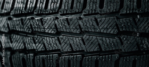 Texture of tires close up.