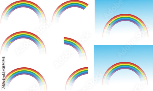 虹の色々なイラスト背景8種