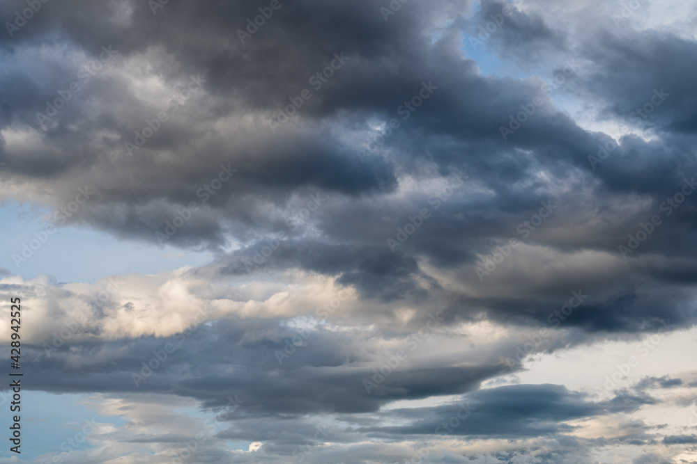 Rainy season sky with cumulus clouds on the sky