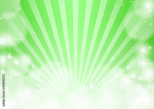 緑のキラキラ背景 光線