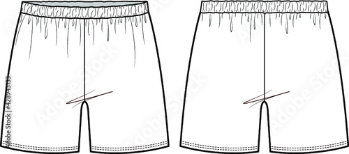 Skirt fashion flat sketch template