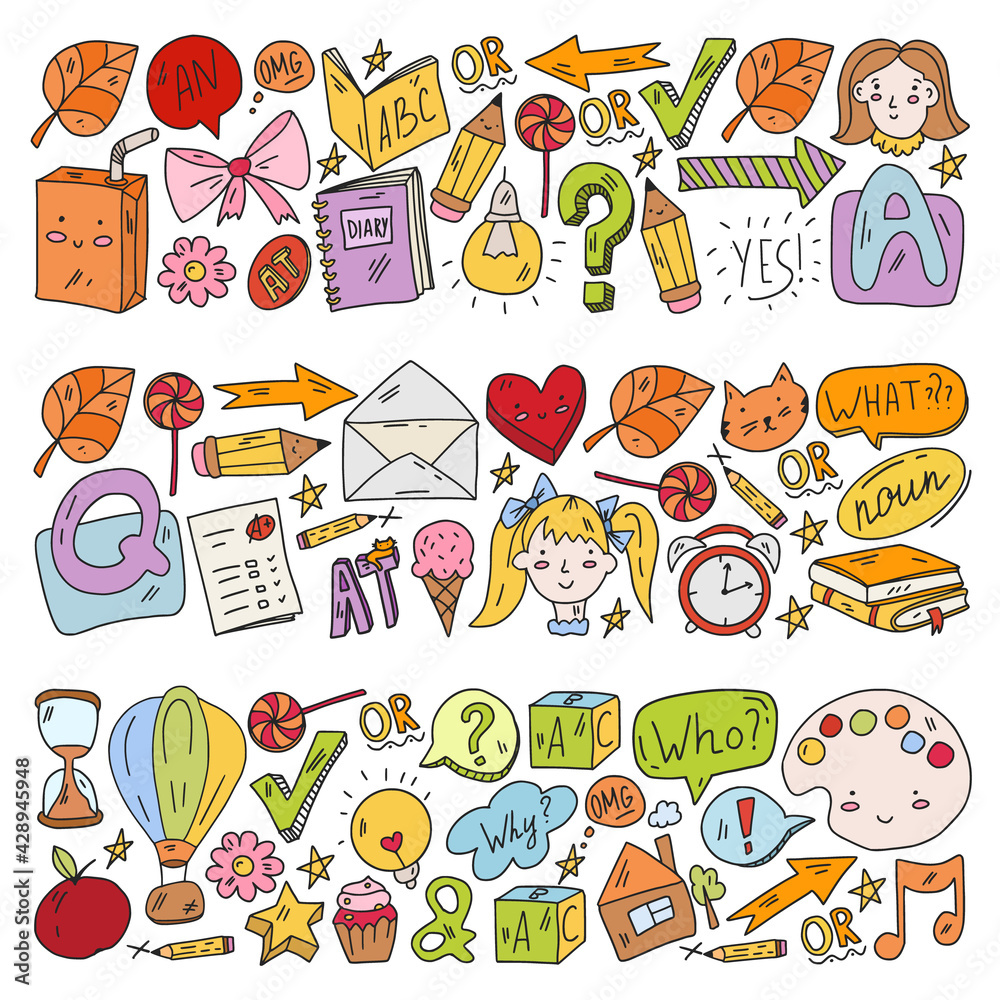 Vector pattern with little children. Kindergarten. Imagination. Creativity. Play. Vector pattern with little children. Kindergarten. Imagination. Creativity. Play.