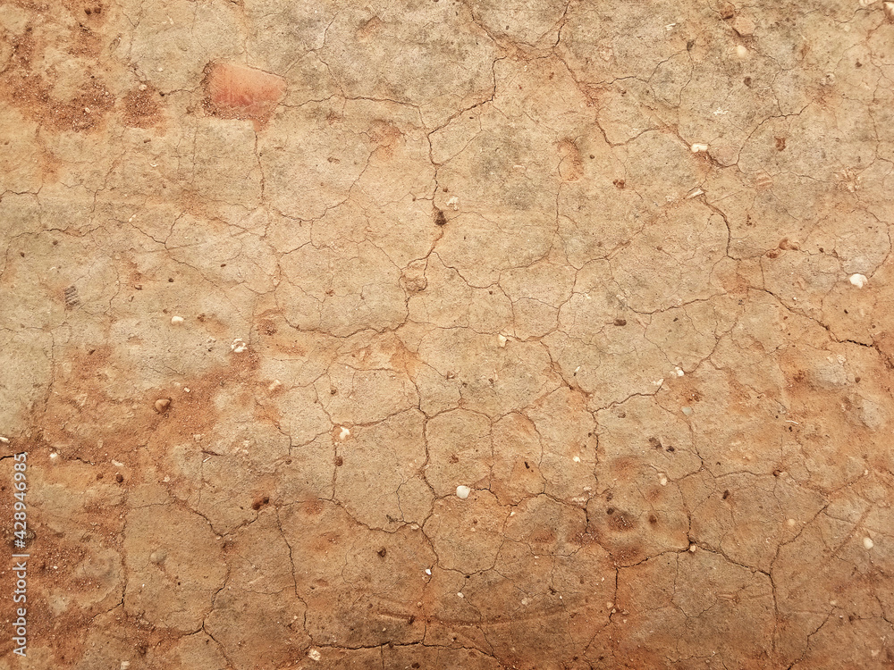 The ground has cracks in the top view for the background The ground has cracks in the top view for the background