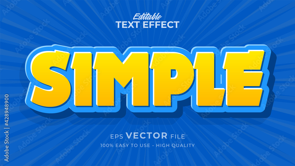 Editable text style effect - yellow simple text style theme