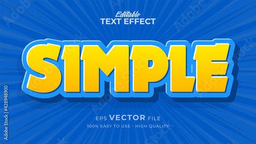 Editable text style effect - yellow simple text style theme