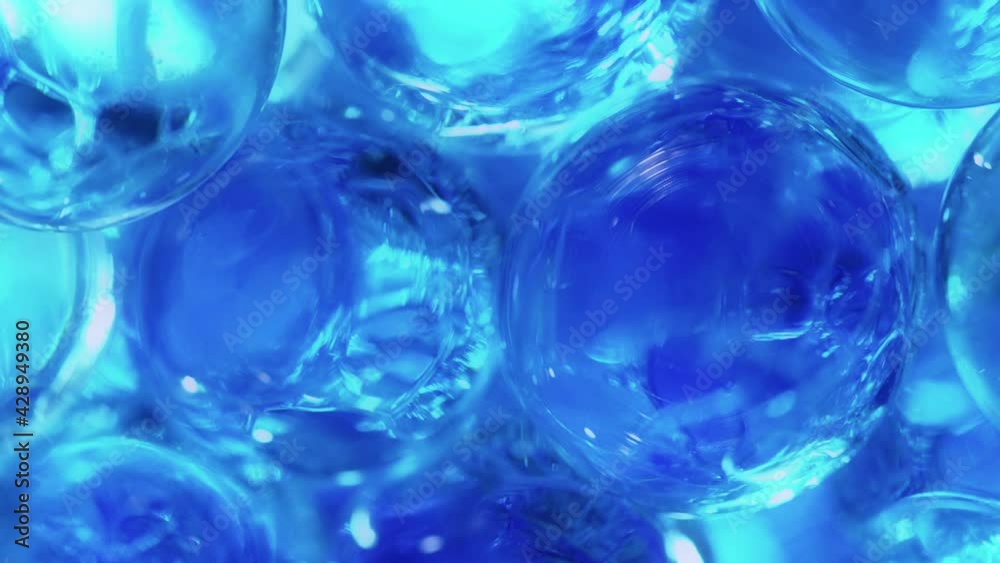 Transparent balls. Clear translucent abstract background.