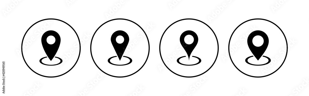 Pin icon set. Location icon vector. destination icon. map pin Pin icon set. Location icon vector. destination icon. map pin