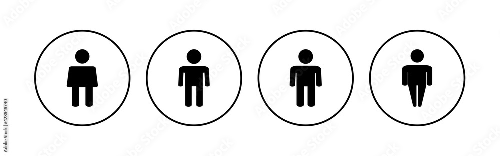 Man icon set. male icon vector. human symbol Man icon set. male icon vector. human symbol