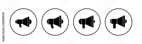 Megaphone icon set. Loudspeaker icon vector.