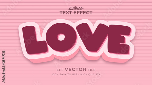 Editable text style effect - love text style theme