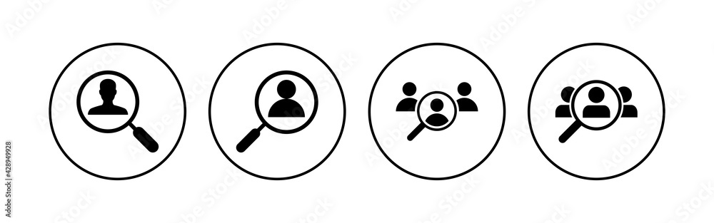 Hiring icon set. Search job vacancy icon. Human resources concept. Recruitment Hiring icon set. Search job vacancy icon. Human resources concept. Recruitment