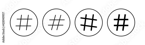 Hashtag icon set. hashtag symbol