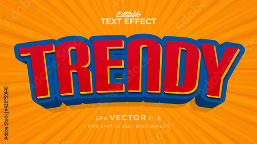 Editable text style effect - comic trendy text style theme