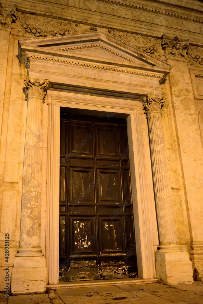 door of the church in Rome - Rome, Lazio, Italy, Europe