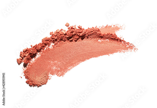 Fényképezés Make-up texture brown red eye shadow smudge isolated white background swatch