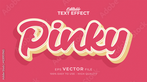 Editable text style effect - pinky fun text style theme