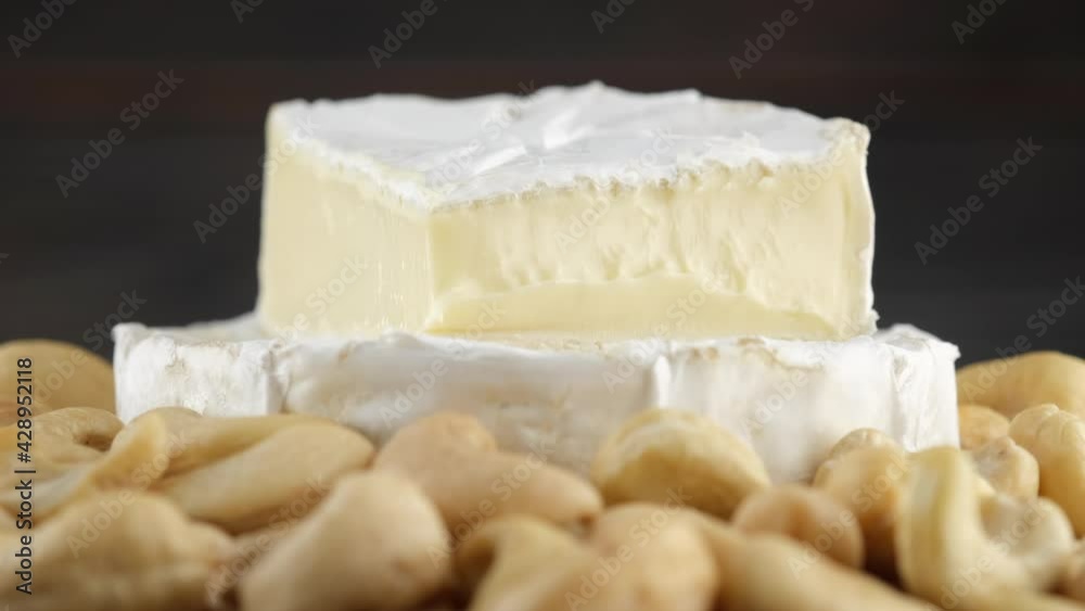 soft cheese camembert or brie with cashews soft cheese camembert or brie with cashews