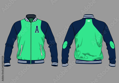 retro vintage windbreaker hoodie jacket template