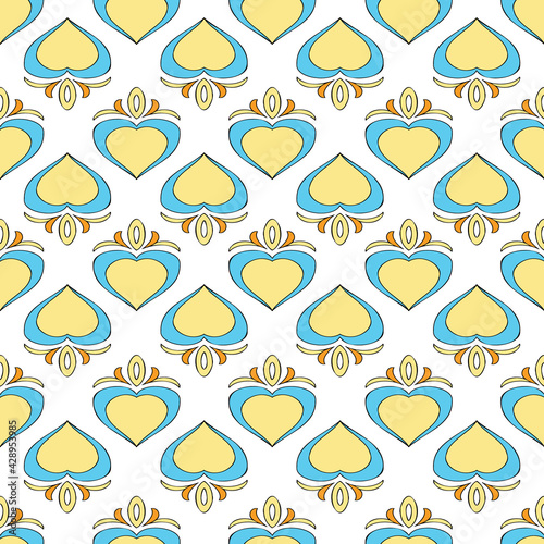 Vector white background Brittany celtic, Breton trational folklore symbols seamless pattern. Seamless pattern background