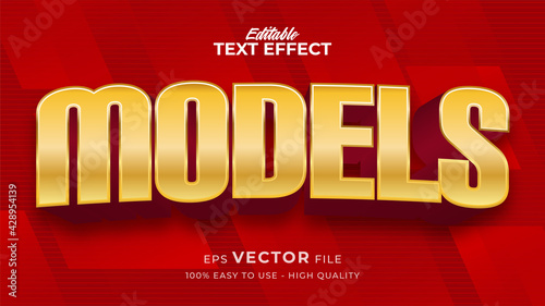 Editable text style effect - red and gold text style theme