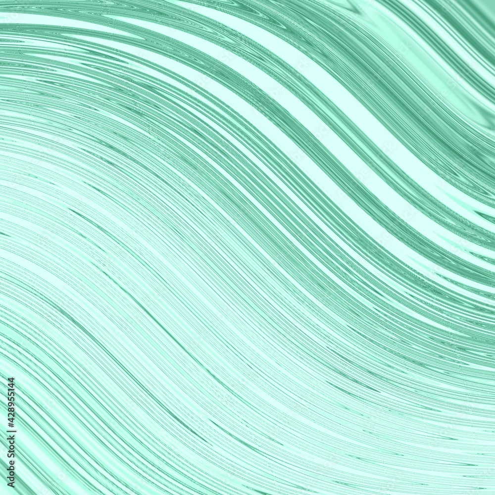 Abstract background in green. Patterns of green lines. Wave texture. Abstract image of grass. A swirl of lines. Elegant smooth geometric shapes. An illustration for a diverse design.