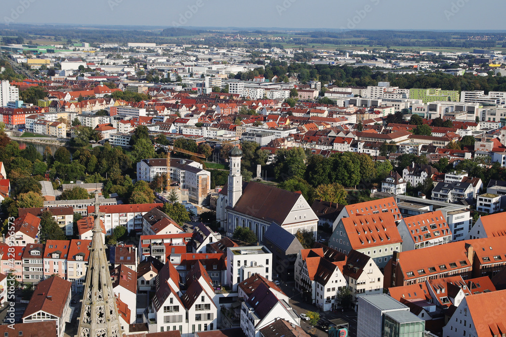 The view from the tower of the Cathedral in Ulm, Germany