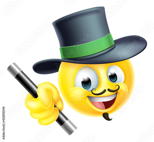 Magician Emoticon Cartoon F...