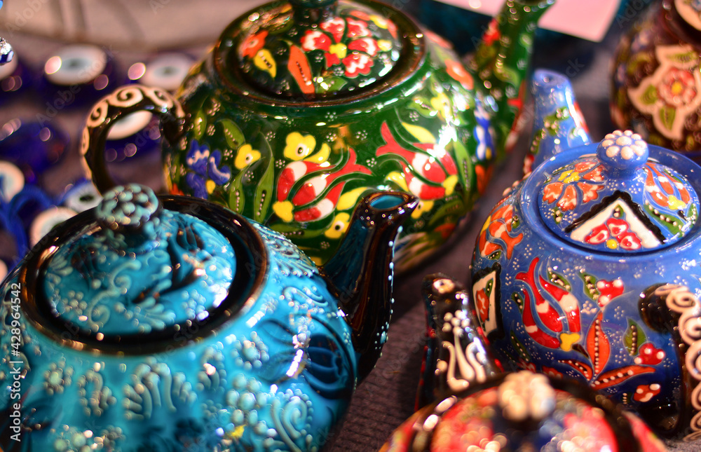 splendid brightly colored teapots