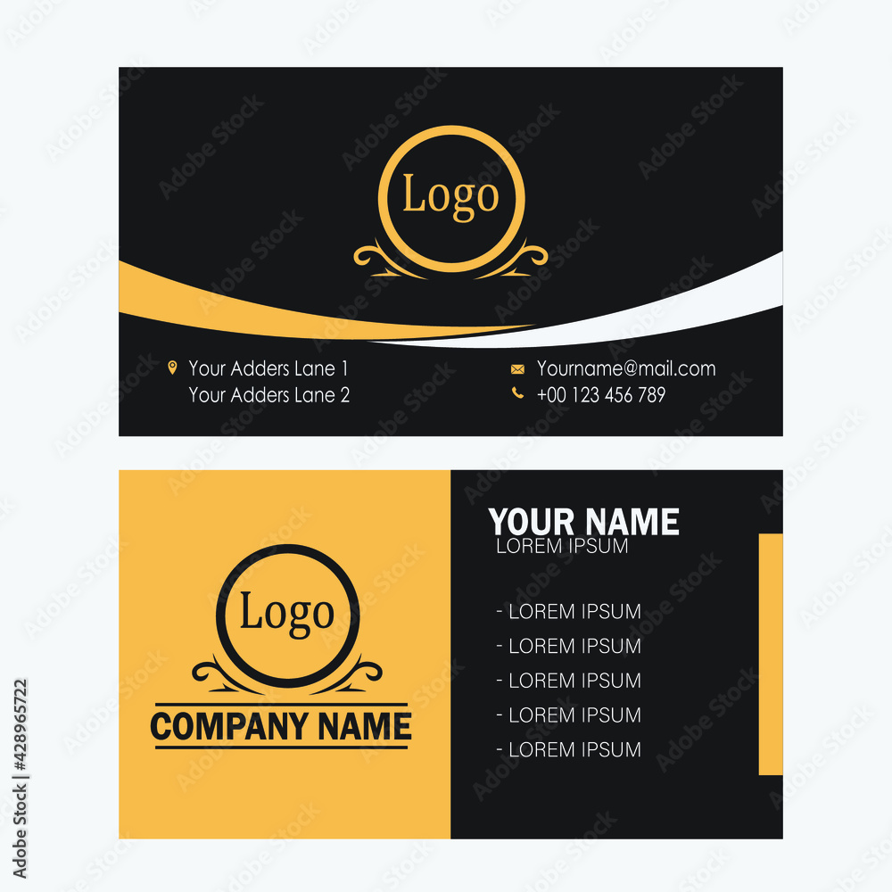 Fototapeta premium New trend gold color business card template