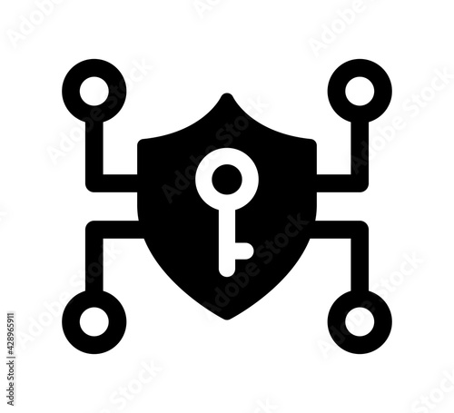 Data protection icon for personal privacy, permission, safety and cyber security.