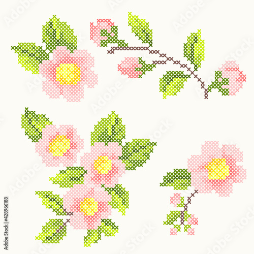 cross stitch cherry blossom
