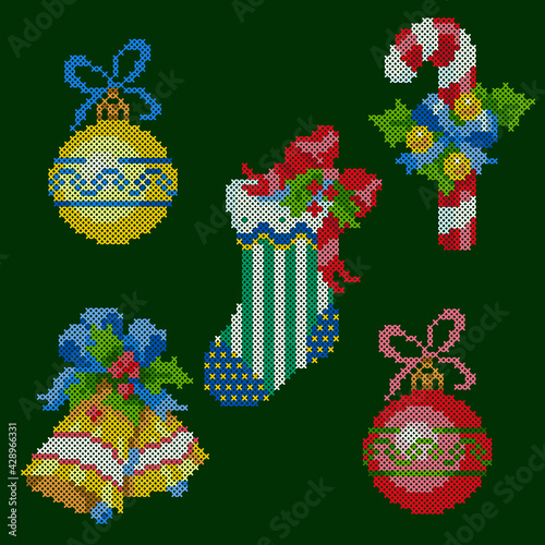 embroidery christmas decoration set